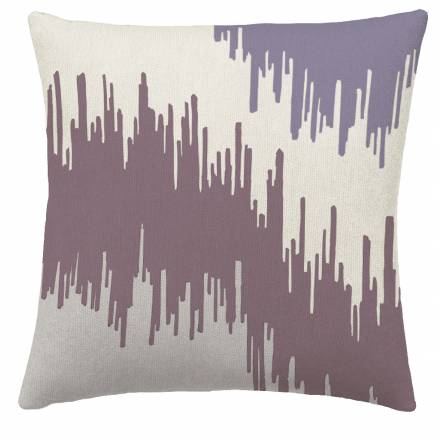 Judy Ross Textiles Hand-Embroidered Chain Stitch Ikat Bands Throw Pillow cream/syren/mauve/ice